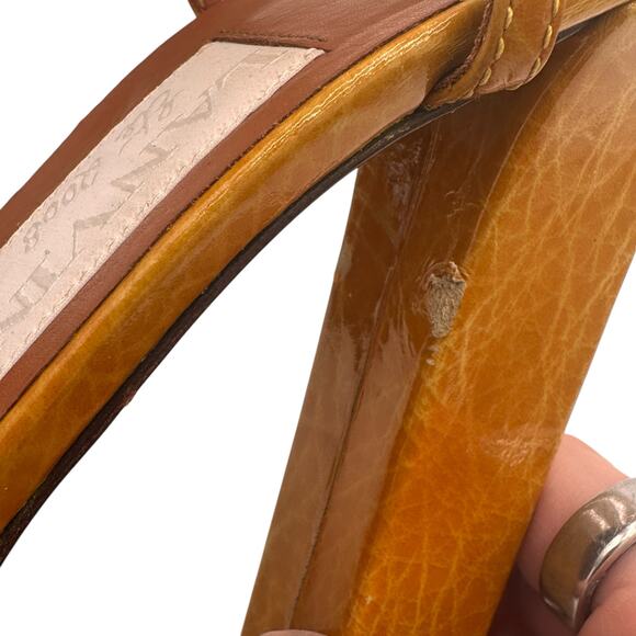 Lanvin Paris Leather Platform Ankle Strap Heels Size 39 / 7 - Picture 7 of 12